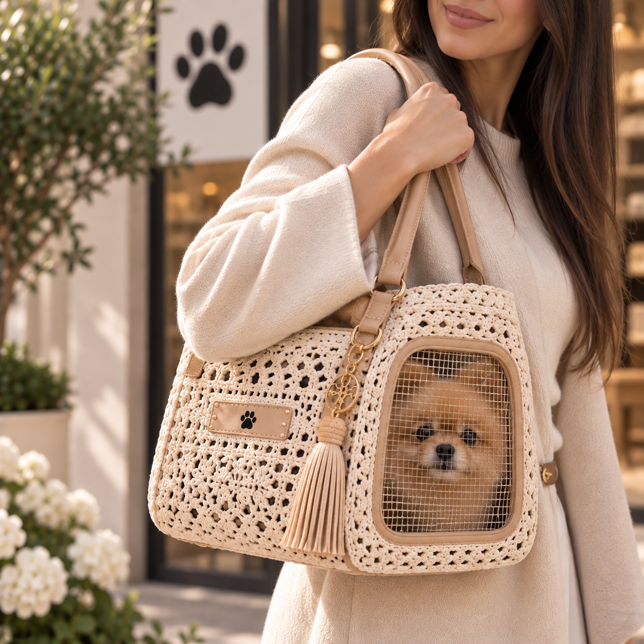 Trasportino Elegante per Gatti e Cani di Taglia Piccola